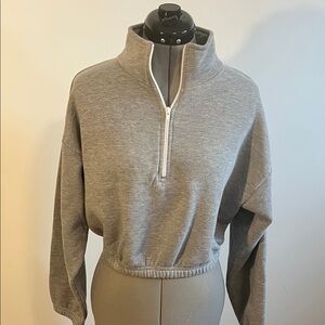 Women's Gray Half-Zip Sweatshirt